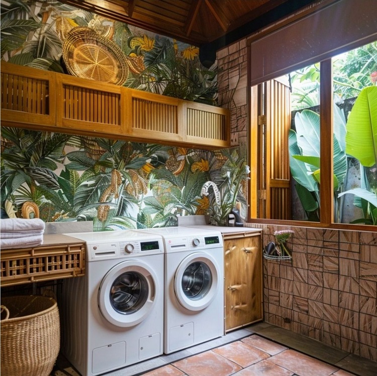 Contoh desain ruang laundry tropical, Sumber: pinterest.com