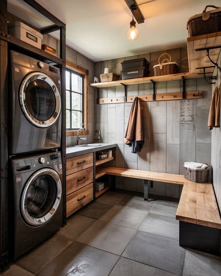 Laundry room industrial, Sumber: pinterest.com